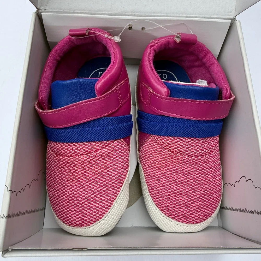 Ro + Me by Robeez Jill Athletic Kids 18-24M Purple New Knit Hook Loop Sneakers